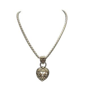 Brighton Silver-Tone Heart Pendant‎ Necklace 1pc 63.2g